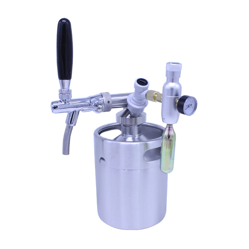 Home Brew Beer Mini Keg Tap Dispenser With 2L Keg Flow Control Faucet