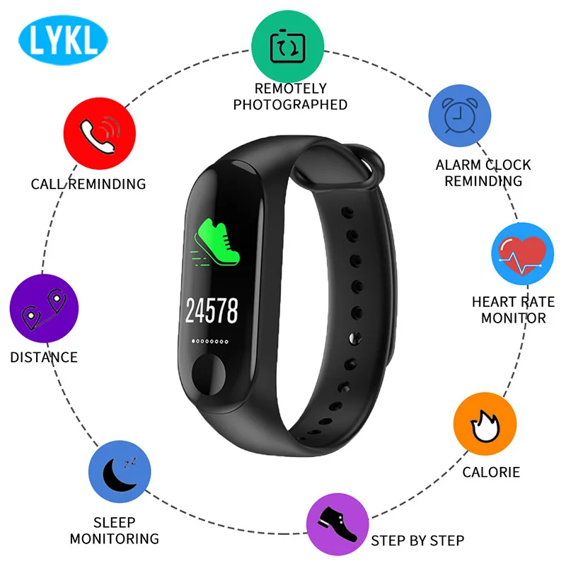 

M3 Smart Band Bluetooth Bracelet Heart Rate Monitor Pedometer Smartband Fitness Sleep Tracker Smart Wristband for Android IOS