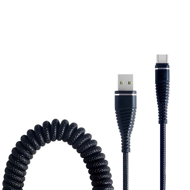 Sindvor 1.2M Type C Phone Cable Type-C Fish Tail Spring Durable Cable Data Fast Charging USB C For Smart Phone Universal Cables 5v 1a usb