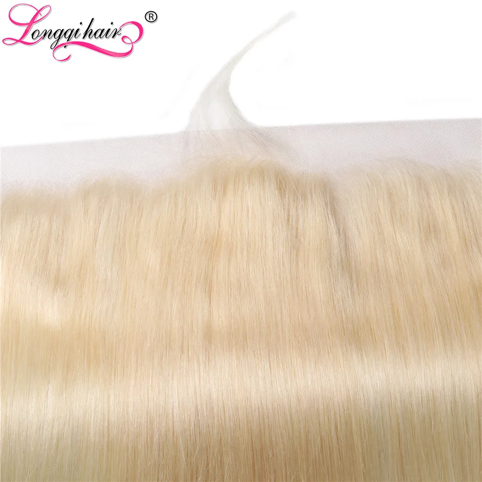 Longqi медовый блонд прямой кружевной фронтальный с волосами младенца 13x4 бесплатная часть предварительно сорвал 613 кружева фронтальный
