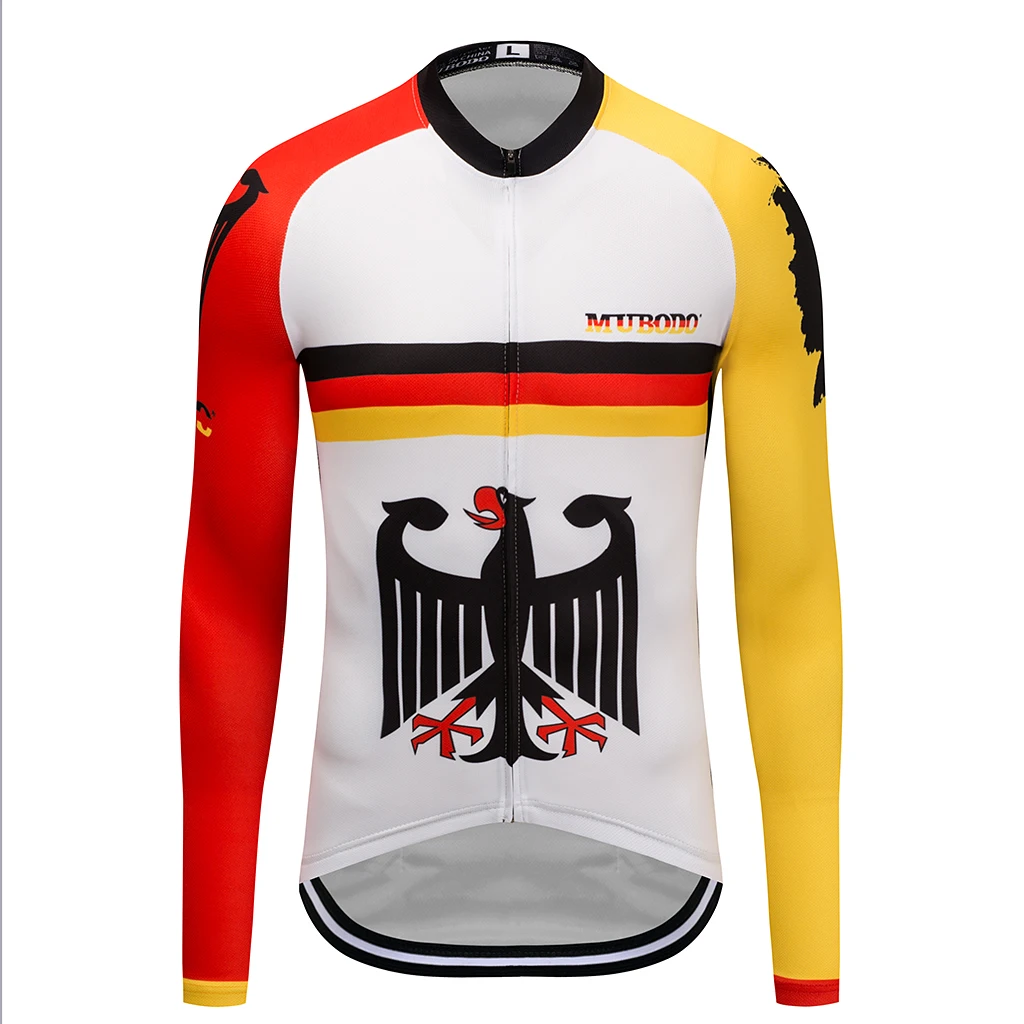 

MUBODO 2018 Germany Autumn Long sleeve Cycling Jersey Sunscreen Mountain Bike Clothing Pro team Bicycle Jersey Man Sportswear