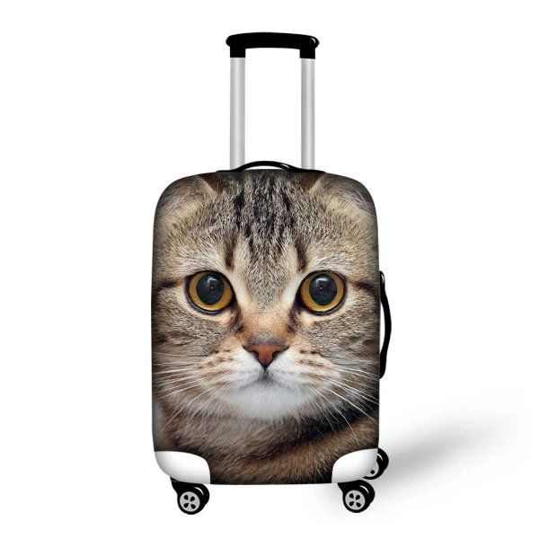 FORUDESIGNS чехол с принтом головы кошки для 18-30 дюймов, чехол для багажа для путешествий, пылезащитные чехлы для женщин и мужчин, эластичный чехол для чемодана на колесиках - Цвет: M