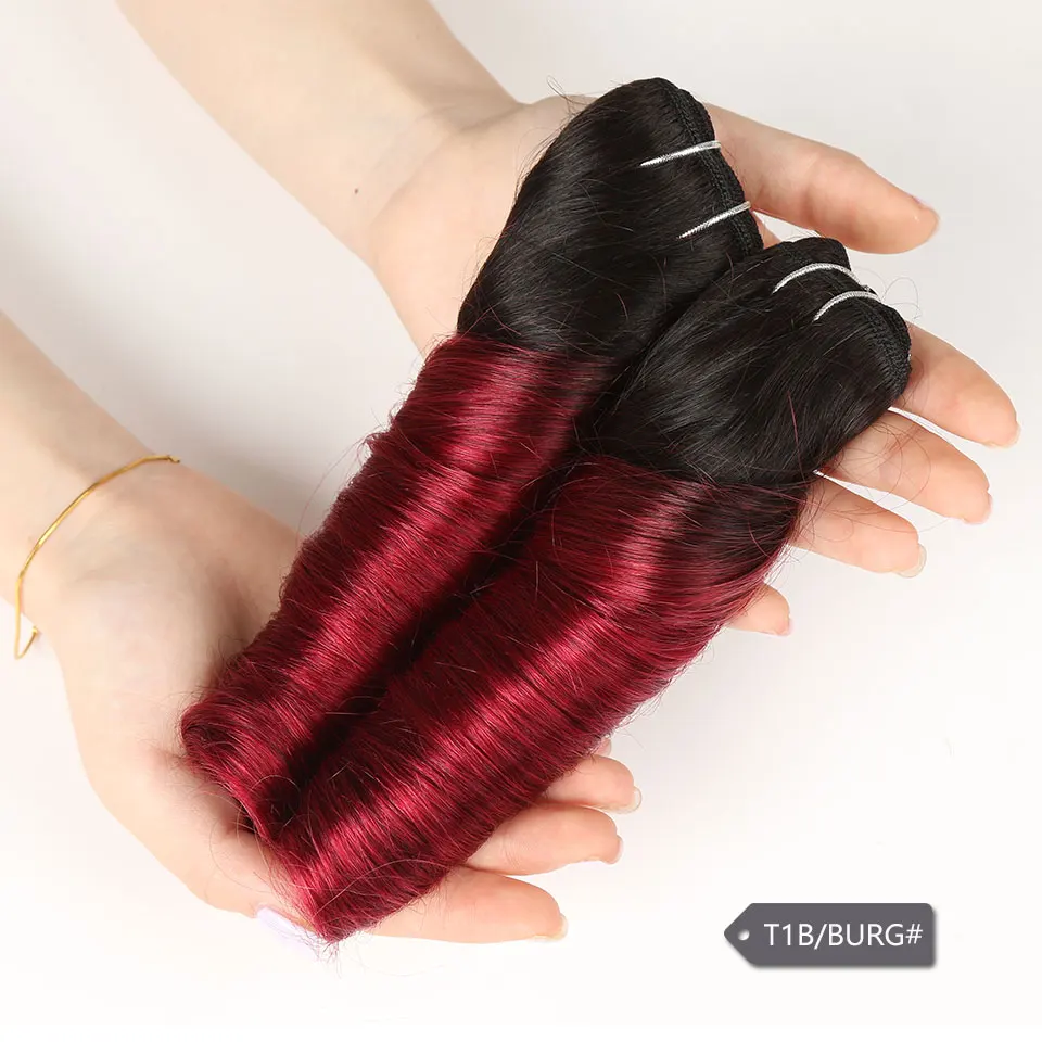 Remy Hair Hollywood Loose Wave Brazilian Hair Weave Bundles Ombre Brown