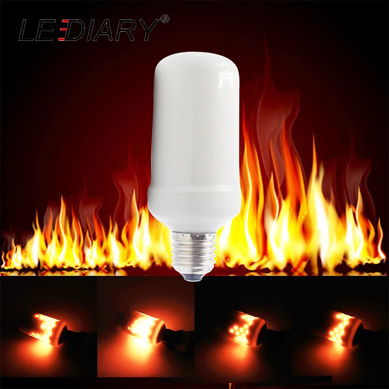 

LEDIARY Electronic LED Flame Effect Light Bulb 5W 110-240V E27 Candle Fire Decoration Light Source For Garden Wall Lamp Romantic