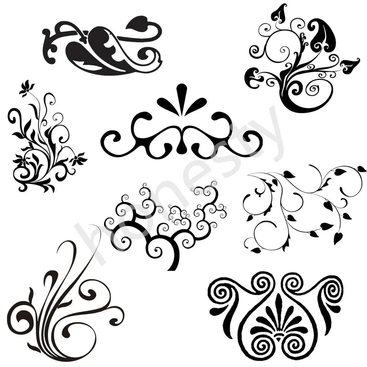 Flower vine leaves Stickers Scratches Vinyl Window Auto Laptop Car