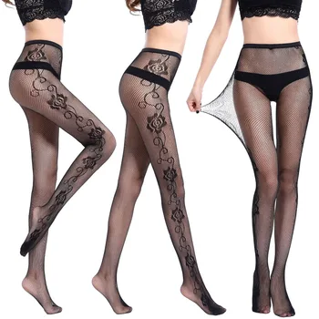 

Sexy Women's Stockings Pantyhose Female Sexy Stockings Tights For Girls Transparent 60D Nylon Stocking Flowers With a Pattern