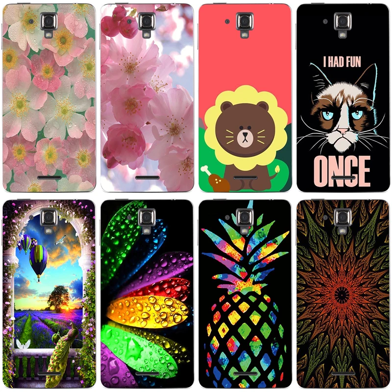 

For Lenovo S898T S898 Back Cover For Lenovo S 898T S898 Original Printed Soft TPU Silicone Beautiful Animal Flower Phone Case