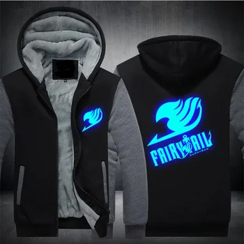 

2017 Winter Jackets Cosplay fairy Tail hoodie Japanese Anime Hooded Thick Zipper Men Cosplay costume Sweatshirts