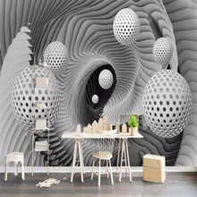 Пользовательские настенные росписи нетканые обои рулоны 3D стерео пространство завитки шар Гостиная ТВ фон настенная живопись Papel де Parede