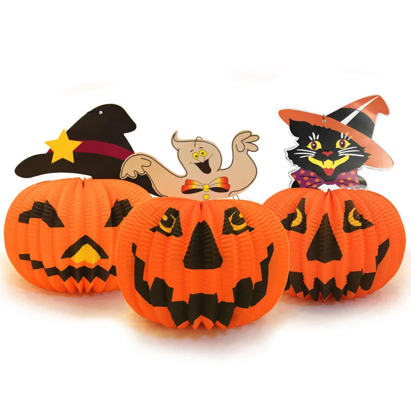 

New Halloween Festival Lantern Paper Pumpkin Witch Hanging Lantern DIY Holiday Party Decor Scary