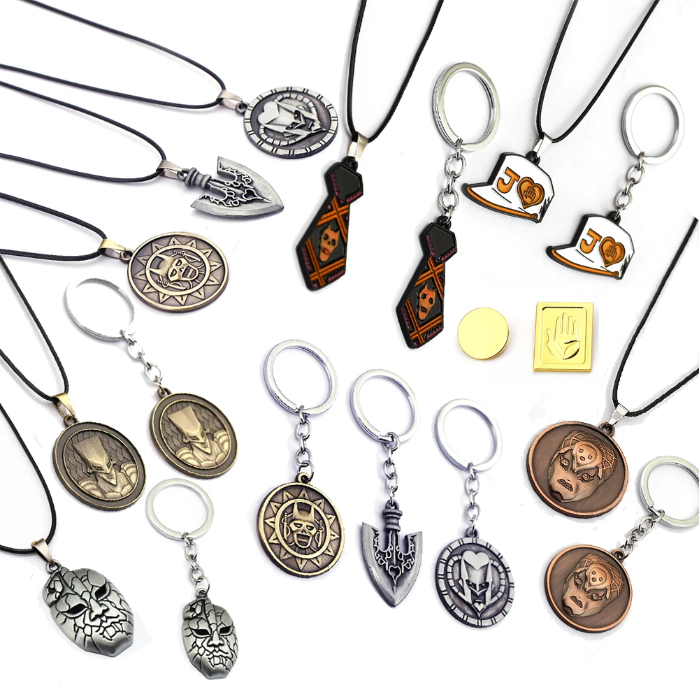 

JOJOS BIZARRE ADVENTURE Keychain DIO Mask Metal Key Ring Crazy D Rape Chain Pendant Key Chain Chaveiro Jewelry Men Women Gift