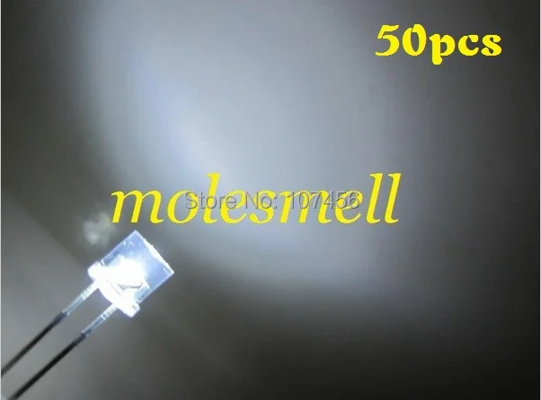 50pcs 1.5mm White LED Diodes Dip Water Clear Round Top Bright Light Lamp Bulds