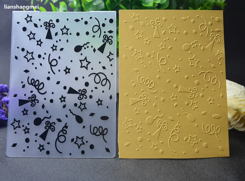 

PLASTIC EMBOSSING FOLDER Cheers / balloons DIY scrapbook album card gift packing decoration cutting dies paper craft