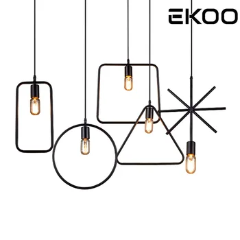 

EKOO Edison Iron Vintage Pendant Light Fitting E26 E27 Lamp Cage Bar Cafe Lampshade for living room Parlor Study