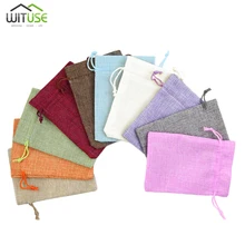 5 шт./лот, шнурок, натуральная Мешковина, джутовые подарочные сумки, много размеров, упаковка для ювелирных изделий, свадебные сумки с мешочком для конфет, можно изготовить логотип на заказ