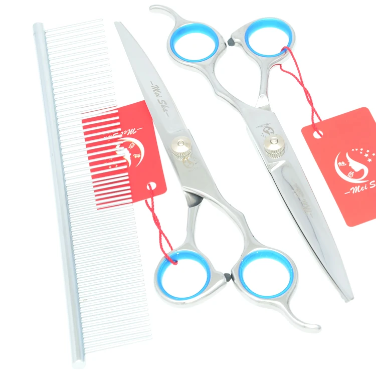 Meisha 7 дюймов для стрижки домашних животных филировочные изогнутые ножницы для ухода набор профессиональных парикмахерских ножниц для стрижки собак HB0061