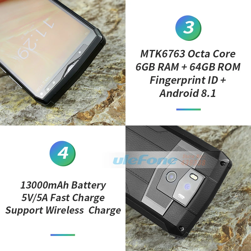 Ulefone Power 5 13000 мАч 4G смартфон с восьмиядерным процессором MTK6763 ОЗУ 6 ГБ ПЗУ 64 21