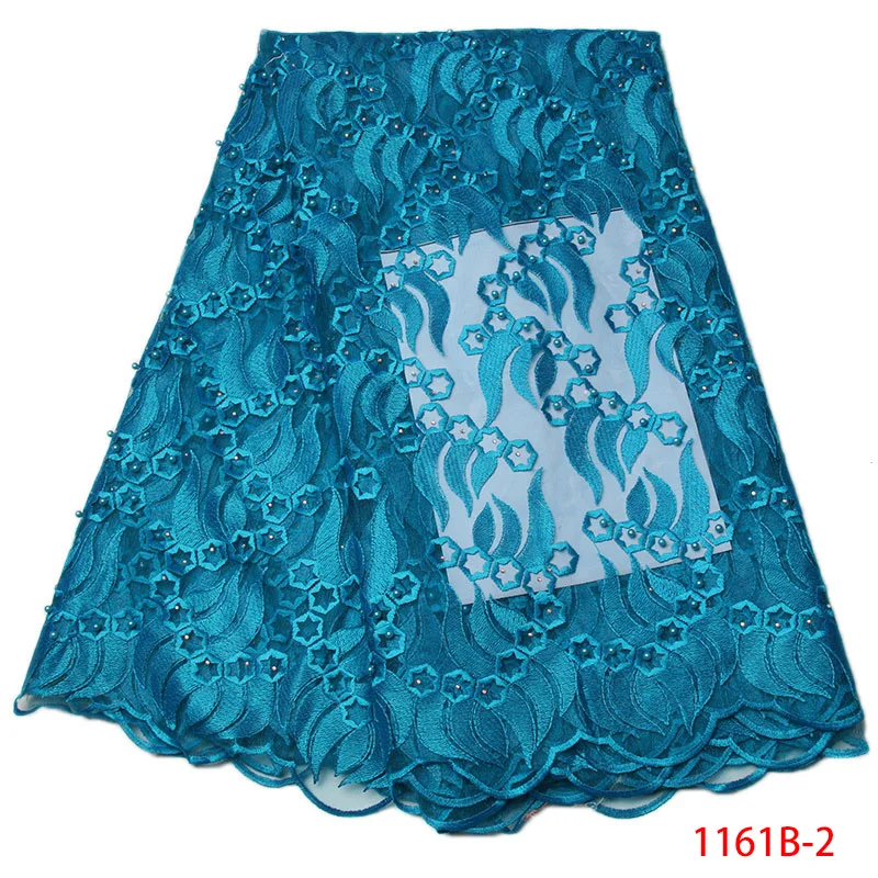 

Blue Tulle Lace Fabric 2017 Wholesale Net Embroidery Rhinestone Beading Nigerian Lace Fabrics For Wedding Party Dress QF1161B-1