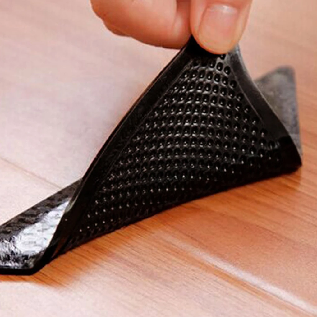 4pcs Anti skid Pads Rug Grippers Stickers Non slip Silicone Rug
