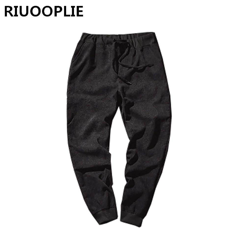 RIUOOPLIE Mens Casual Corduroy Elastic Waist Harem Pants Joggers Sweatpants Trousers 5