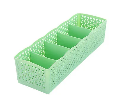 DOZZLOR 5 сетки пластиковые для женщин и мужчин коробка для хранения носков нижнее белье контейнер Органайзер корзина для хранения Органайзер для гардероба - Цвет: Green