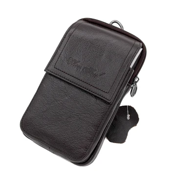 

Genuine Leather Men Cell Mobile Phone Case Belt Bags Cigarette Pocket Hip Bum Loop Purse Natural Skin Male Fanny Pack Waist Bag