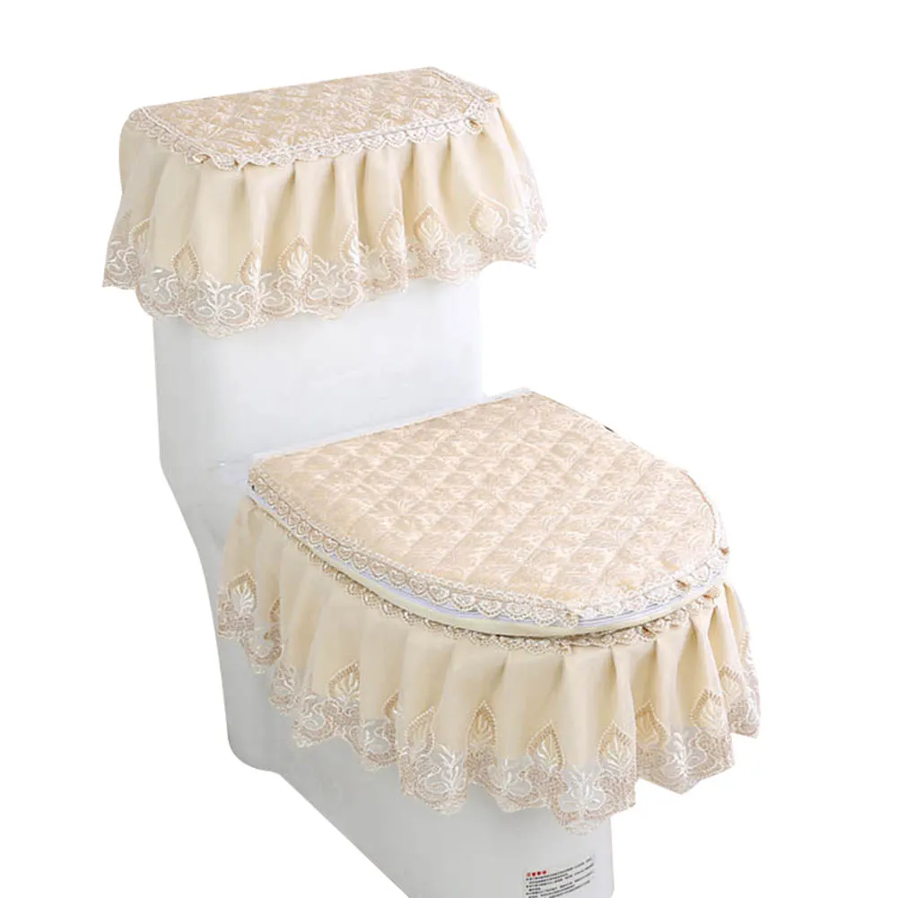 3 шт. комплект сиденья для унитаза кружева Молнии Пылезащитный пальто WC прочные декорации коврики TB распродажа - Цвет: 3