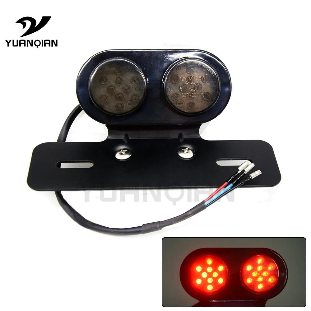 

New Motorcycle Tail Light LED Integrated Brake Smoke 12V Turn Signal Light Red Amber Motorbike License Plate Lamp Indicators