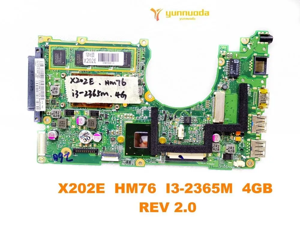 الأصلي ل ASUS X202E اللوحة المحمول X202E HM76 I3-2365M 4 GB REV 2.0 اختبار جيد شحن مجاني