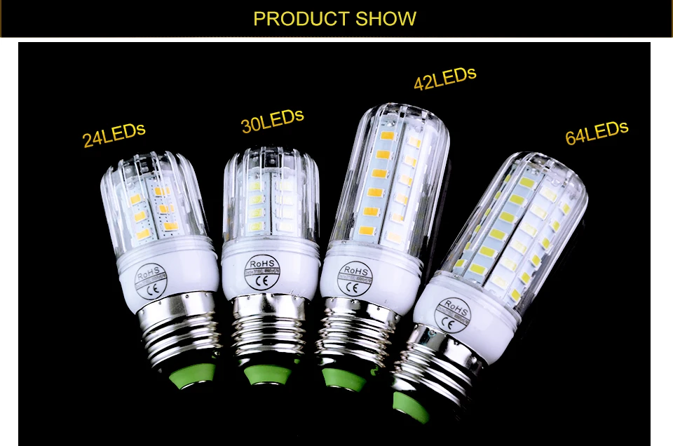 E27 LED Lamp SMD5730 220V 110V Corn Bulb 24 30 42 64 80 89 108 136LEDs Bombillas Light Bulbs For Home Decoration Ampoule (10)