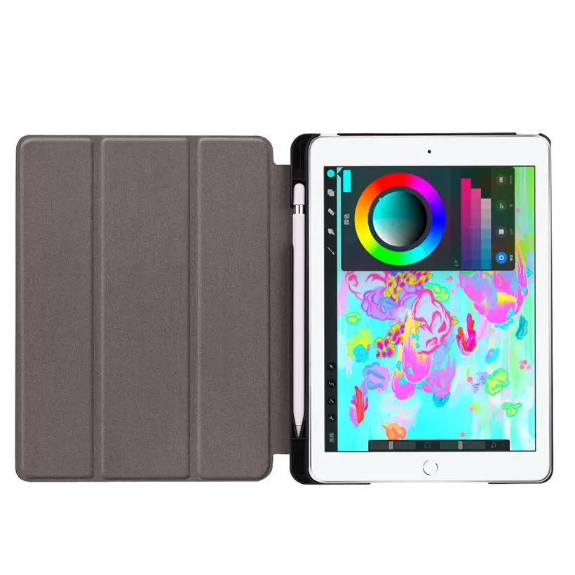 Ультратонкий чехол для iPad 9 7 2017 2018 умный A1822 A1893 A1954 с держателем карандашей