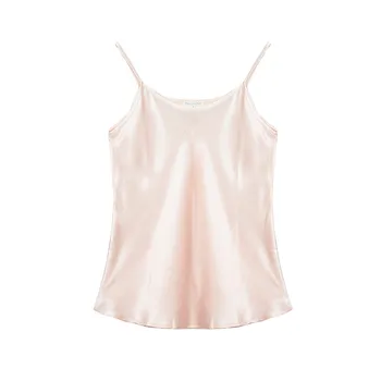 

100% Silk Satin Camisole Natural Silk Charmuse Satin Fabric Shiny Color Silk Fabric Classic Women Underwear Big Size Summer Tops