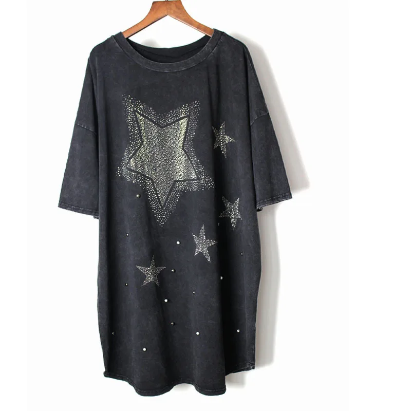 

Fashion T Shirt Women Plus Size Camisetas Mujer Vintage Oversized Tshirt Camiseta Feminina Diamond Women's Clothing Clothes Tops