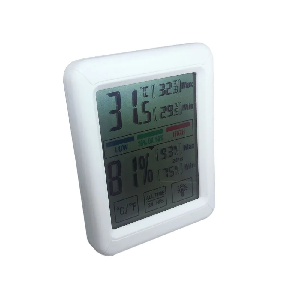 Высокоточный сенсорный экран электронный термометр и гигрометр домашний офис термометр с цифровым дисплеем и гигрометром