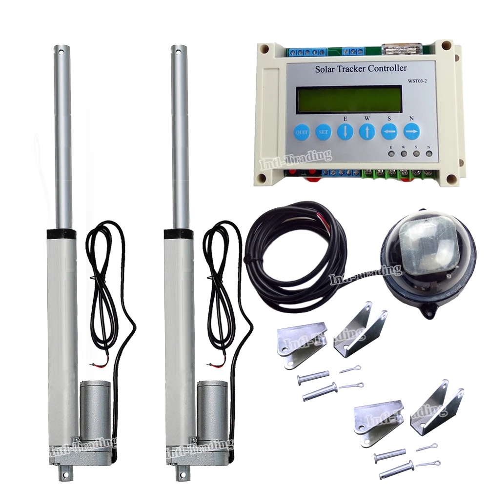 

2*8" 200mm Stroke 1500N Linear Actuators &1* LCD Controller for DIY Dual Axis Solar Panel Tracker Sunlight Tracking Track System