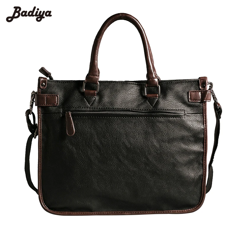 

Men's Handbags Vintage PU Leather Briefcase Business Zipper Purse Crossbody Bags Portfolio Satchels Shoulder Male Bag Bolsos