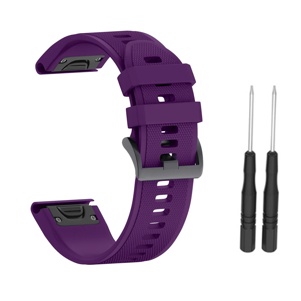 Силиконовый ремешок для часов Garmin Fenix 5/5Plus 15 цветов темно синий/армейский