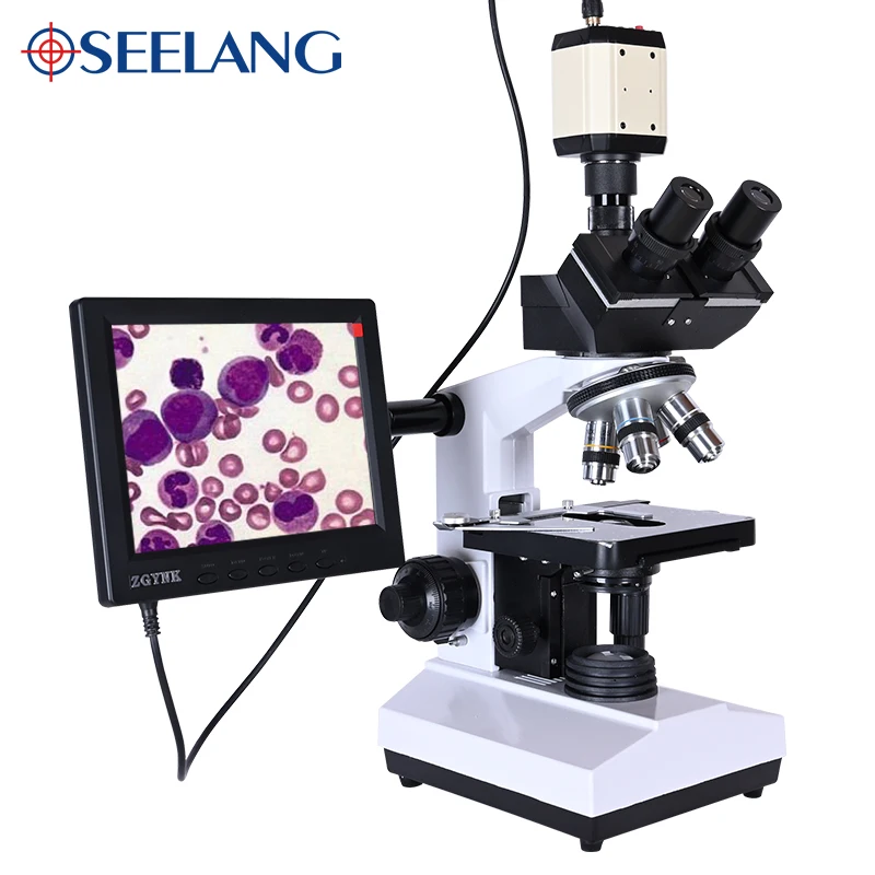

OSEELANG 2500X USB Trinocular Biological Microscope with CCD Camera and 8-inch LCD screen Digital Microscope Medical Lab Clinic