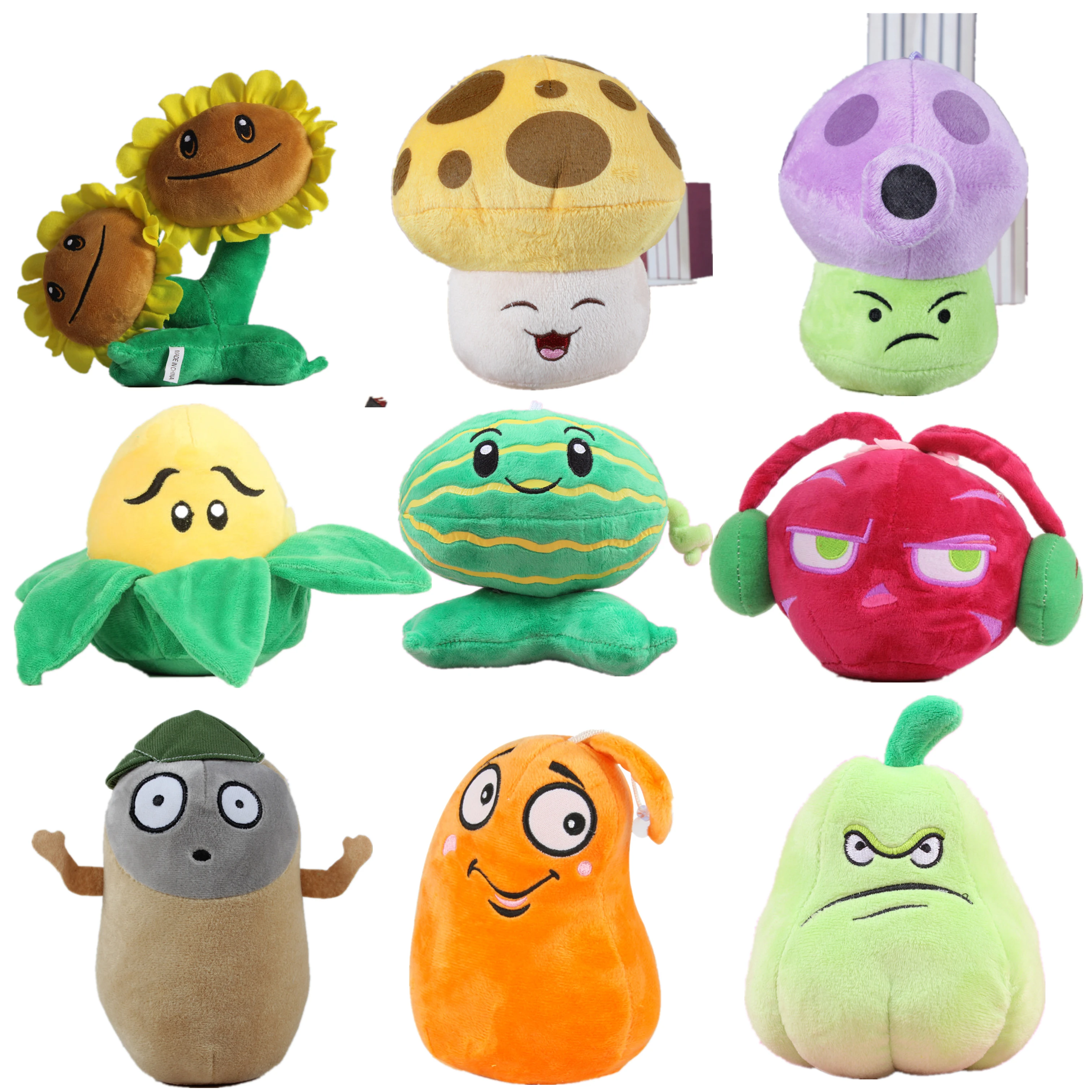 

10-30cm Plants vs Zombies plush decorations toy chomper New Plants vs.Zombies figurine pea sunflower Melon stuffed plush toy