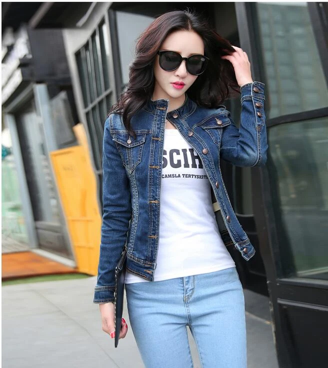 NOVEDAD DE 2017! chaquetas de mezclilla JOYINPARTY para mujer, chaqueta vaquera vintage informal, chaqueta vaquera mujer, abrigos básicos para mujer|women denim jacket|denim jacketdenim jacket fashion - AliExpress