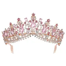 KMVEXO-Tiaras de cristal de varios colores para novia, corona de Reina con peine, accesorios de joyas para el pelo 2020