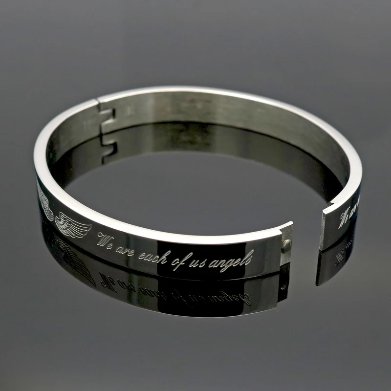 Angel Wings Style Stainless Steel Bracelets for Women Men