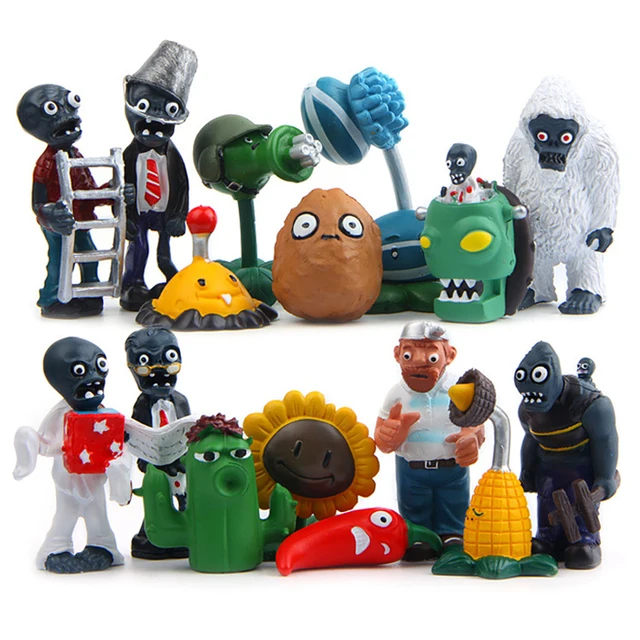 Special Price 16pcs/lot Plants vs Zombies Figures Toys PVZ Plants and Zombies PVC Cactus Kernel Action Figure Model Toy Doll Chritmas Gifts