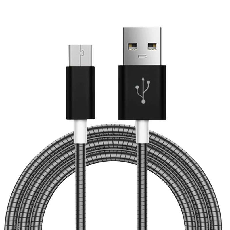 

Overfly Micro USB Cable 1 M Metal Spring Data Cable for Android Mobile Phone Charger for Xiaomi Huawei Samsung Sony