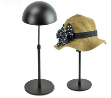 Free Shipping Adjustable Height Hat Cap Display Rack Stand Black Metal Hat Display Stand Holder 1107BLK