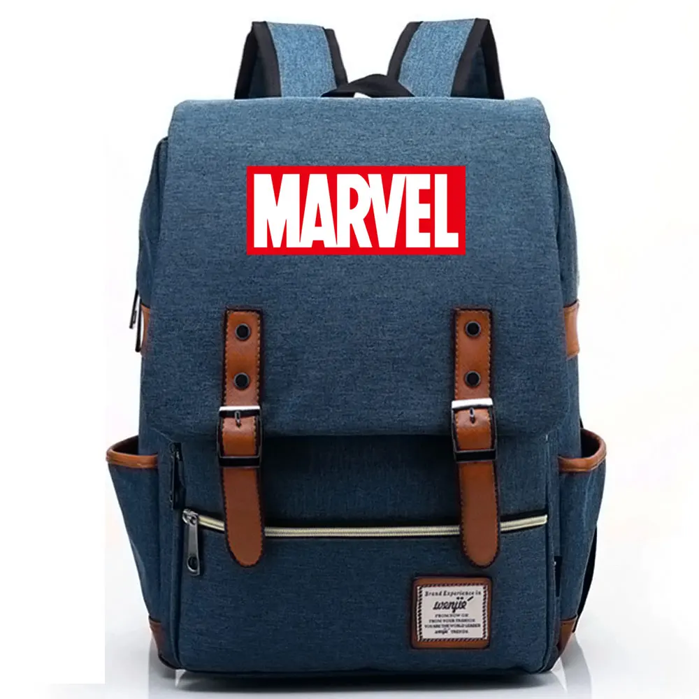 Новинка, многоцветная школьная сумка с надписью Marvel, Мстители для мальчиков и девочек, школьная сумка, Холщовый женский рюкзак для подростков, мужской рюкзак - Цвет: 06