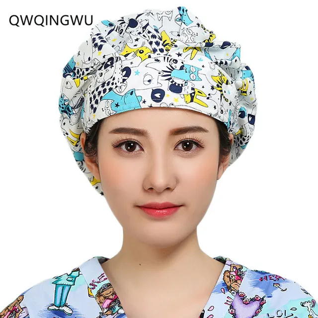 doctor man woman surgical cap scrub cap pattern flower printing lab
