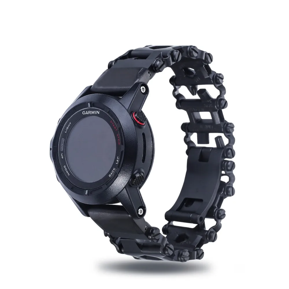

Leatherman Stainless Steel Metal Band Easy Fit Replacement Wristband for 26MM Garmin GPS Smart Watch Fenix 5X/Fenix 3/Fenix 3 HR