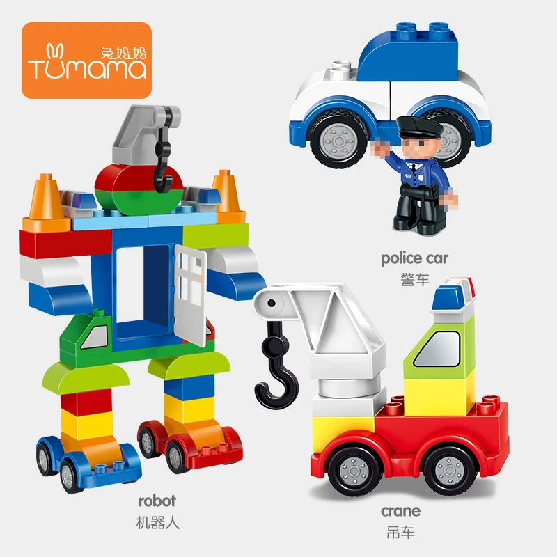 Tumama Blocks 55pcsSelf-Locking Bricks ABS Compatible Legoingly Duplo Block To Kids Big Size Building Blocks Educational Toy Tumama Blocks 55pcsSelf-Locking Bricks ABS Compatible Legoingly Duplo Block To Kids Big Size Building Blocks Educational Toy