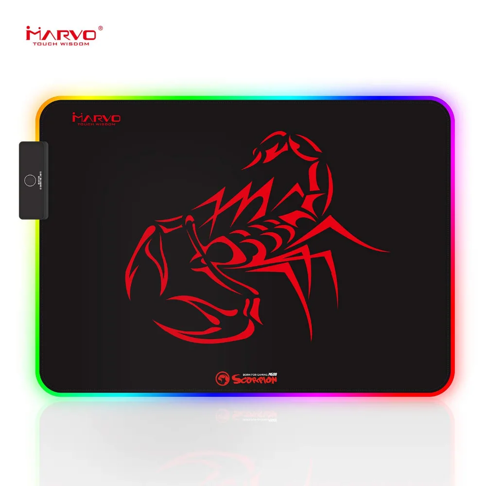 

Marvo MG08 Mouse Pad, RGB Gaming Mouse Pad with Control Glowing Edging, Non-Slip Rubber Base Mousepad for Home, Office & Travel